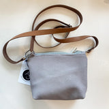 Grey Lily Purse with Leather Strap