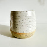 Handmade Pottery Round Tumblers- Speckled White