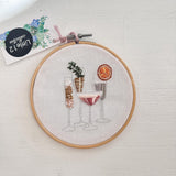 Embroidery Hoop - Wine Glasses
