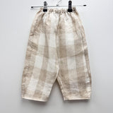 Linen Pants - Natural Checkered