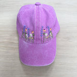 Kids Pink Floral Embroidered Hat