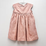 Linen Back Buttoned Dress - Dusty Pink