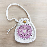 Pink Flower Crochet Bag