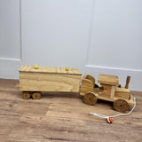 Pull Along Truck with Carriage with Open Top Y