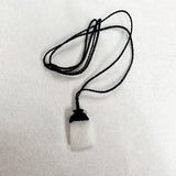 Handcrafted Milky Quarts Pendent Necklace - Small Rectangle