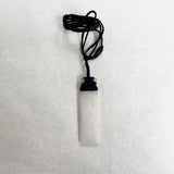 Handcrafted Milky Quarts Pendent Necklace - Thin Rectangle