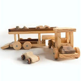 Wooden Car Transporter with 3 Cars