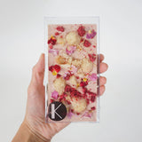 White Chocolate Bar with Freeze Dried Raspberry, Lychee and Rose