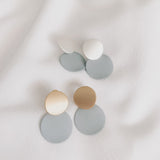 Gold Brushed Round Drops - Grey