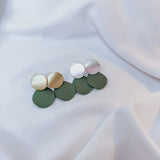 Gold Brushed Round Drops - Sage