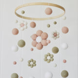 Handmade Daisy Mobile - Sage + Blush Pink