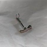 Sterling Silver Hammer Charm Rubber Handle