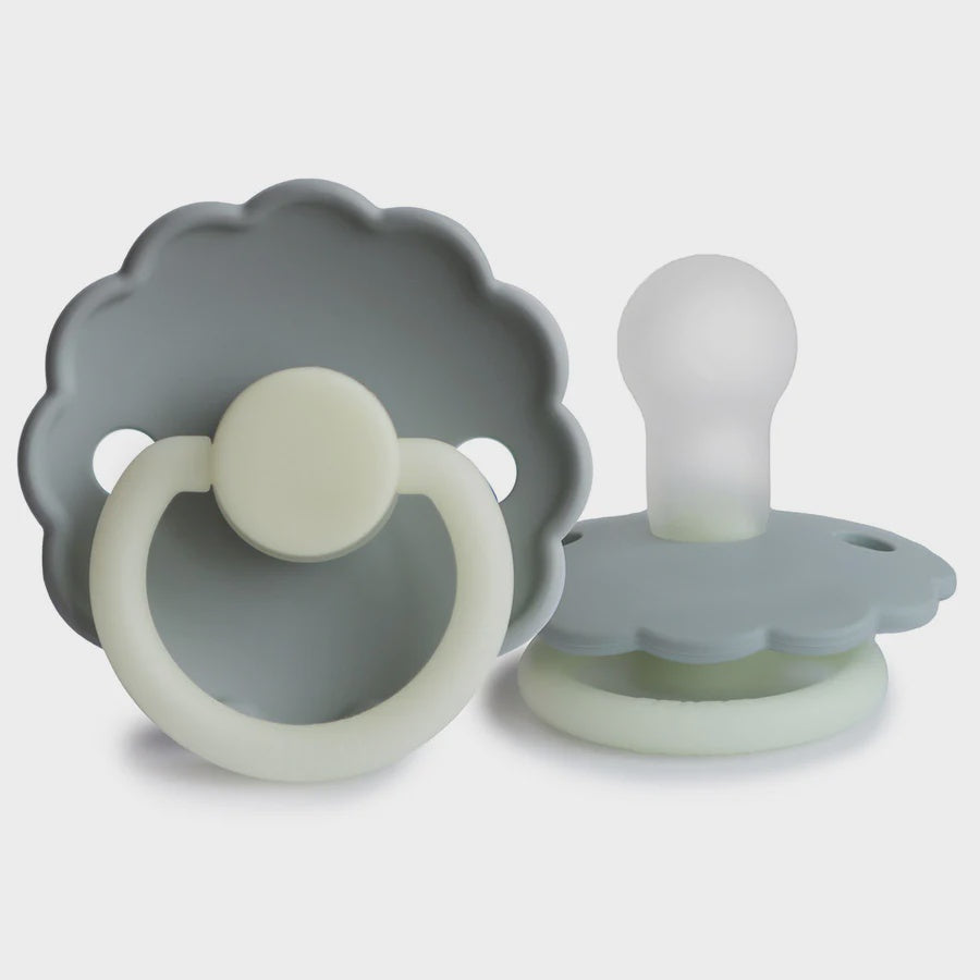 Grey Pacifier Frigg Night Daisy Pacifier Silicone or Rubber - French Grey – Gather + You