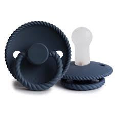 Pacifier With Rag Frigg Rope Pacifier Silicone or Rubber - Dark Navy – Gather + You