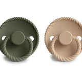 Frigg Moon Phase Pacifier Silicone or Rubber - Croissant/Olive