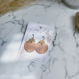 Adeline/Nude Circle Dangle + Gold Ear Wire/Handmade Clay Earrings