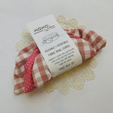 Reusable + Reversible Fabric Bowl Covers -Blush Gingham with Raspberry Spot