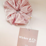 Pink/White Gingham Scrunchie
