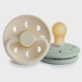 Frigg Moon Phase Pacifier Silicone or Rubber - Cream/Sage